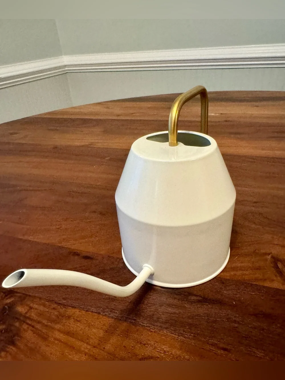 IKEA VATTENKRASSE Plants Watering Can Ivory & Gold Steel 68 oz Modern Home